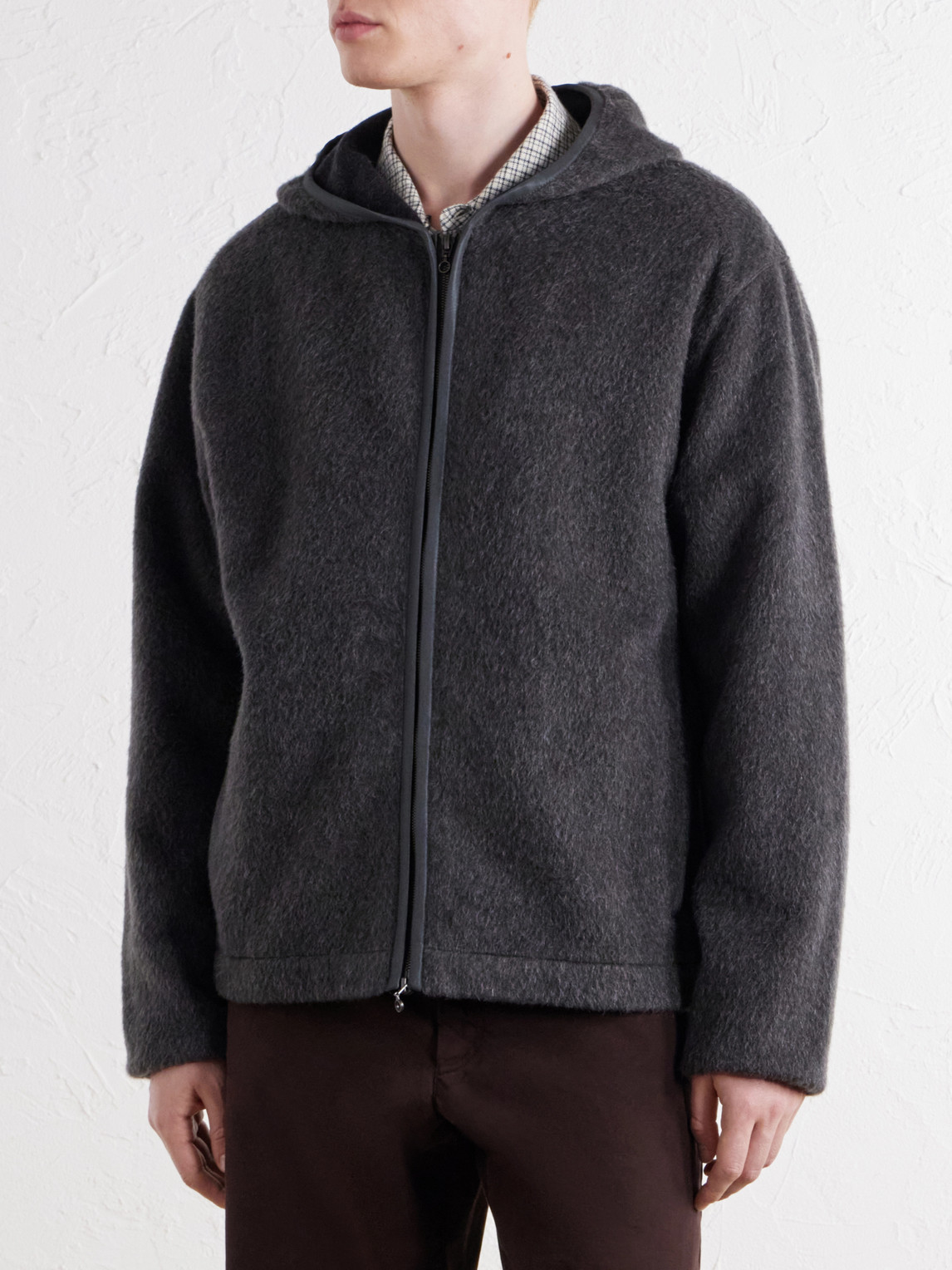 Erro Brushed Wool And Mohair-Blend Felt Hoodie