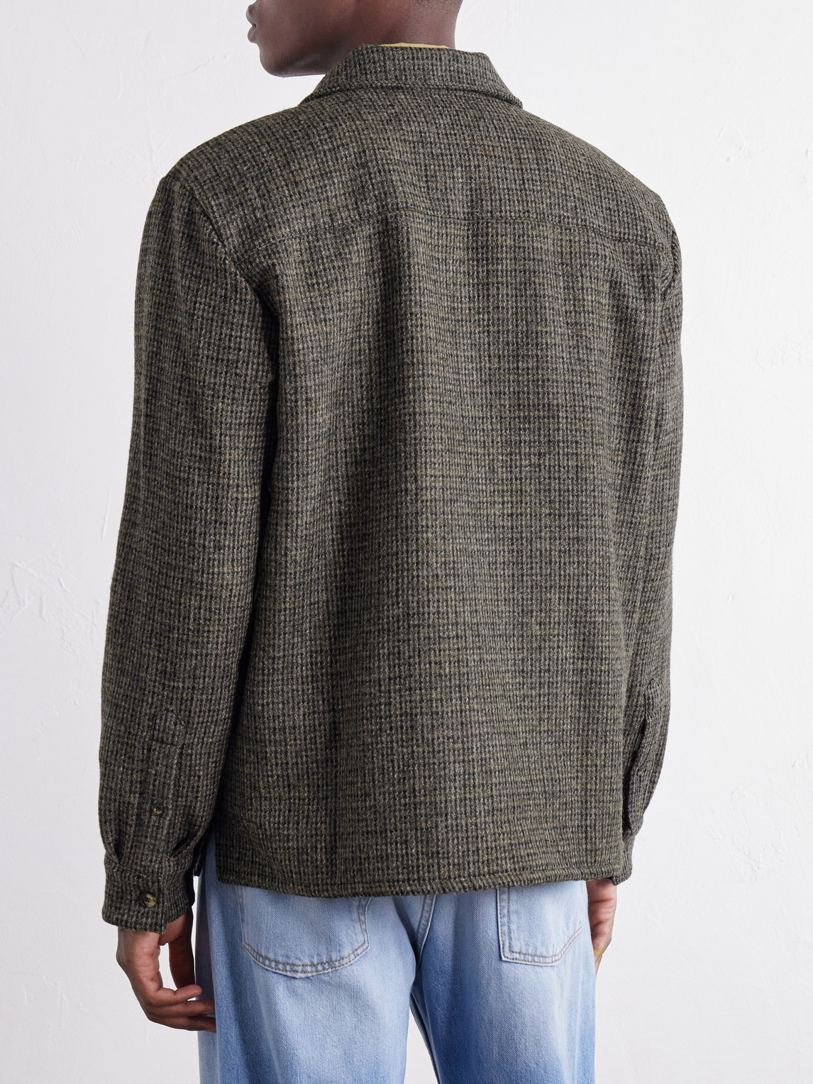 Cullu Checked Brushed Wool-Tweed Overshirt
