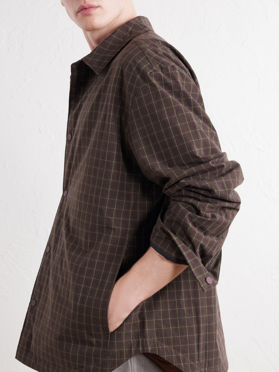 Olkay Padded Checked Cotton-Twill Overshirt