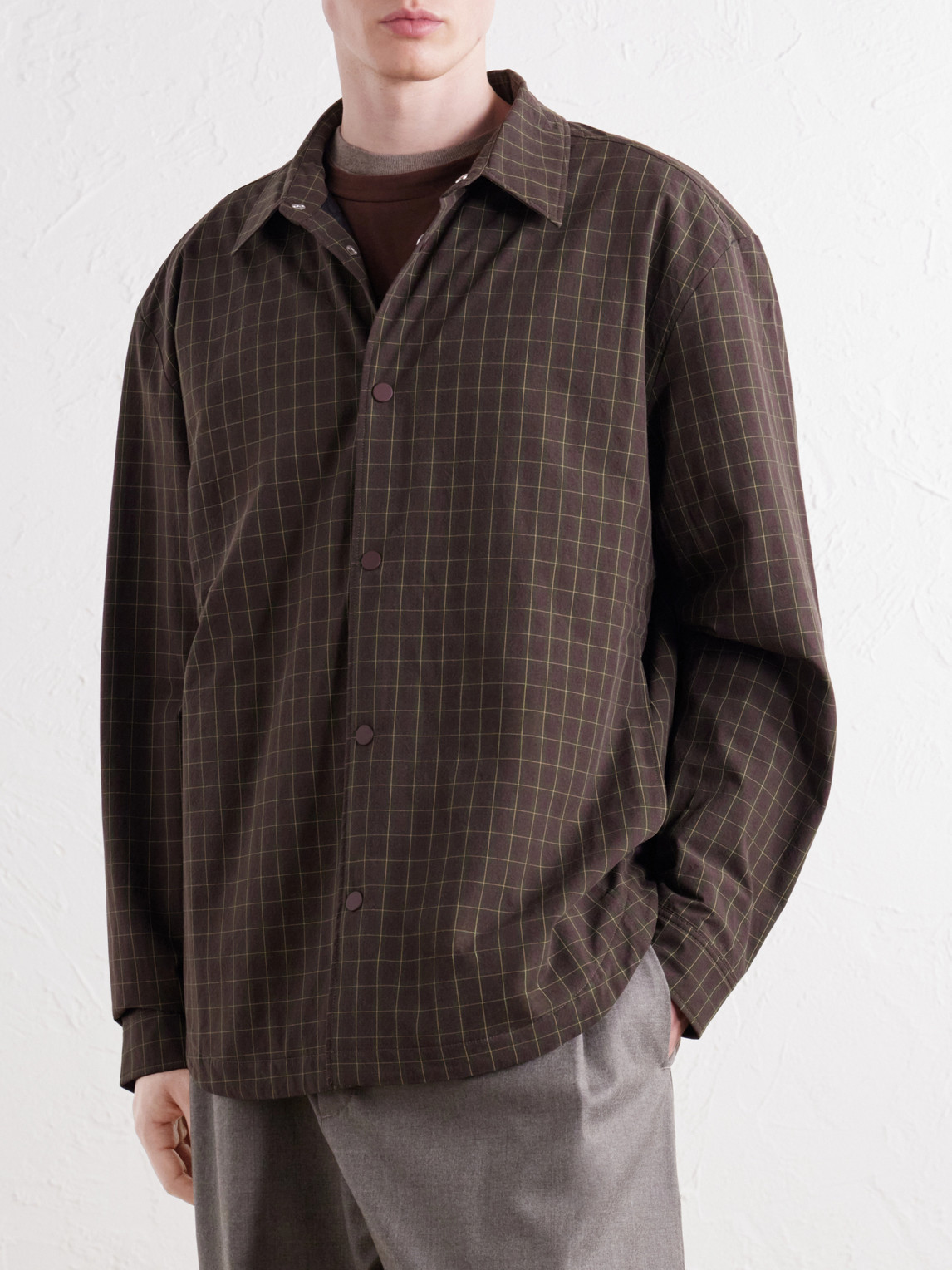 Olkay Padded Checked Cotton-Twill Overshirt