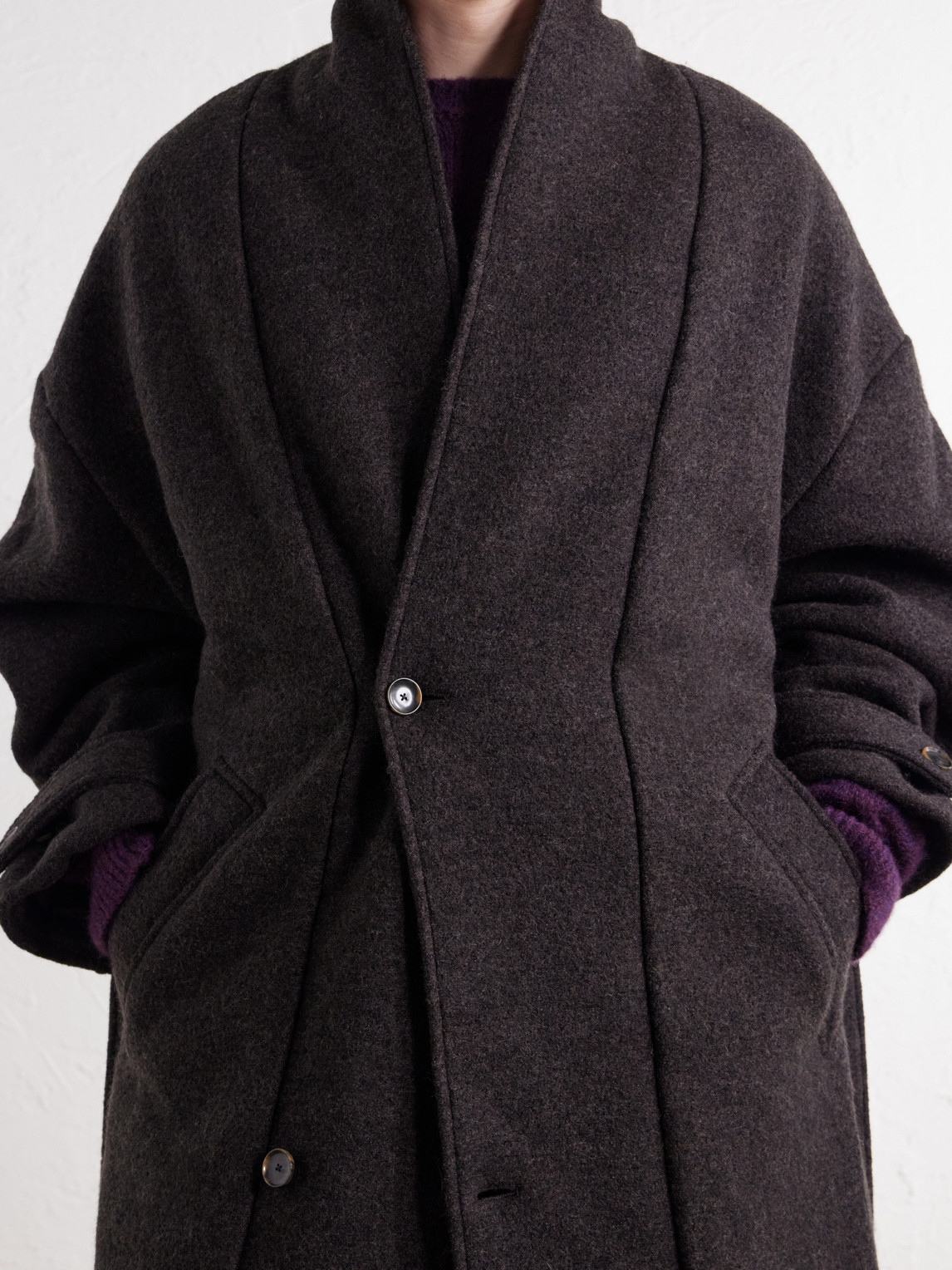 Jaca Shawl-Collar Belted Virgin Wool-Felt Coat