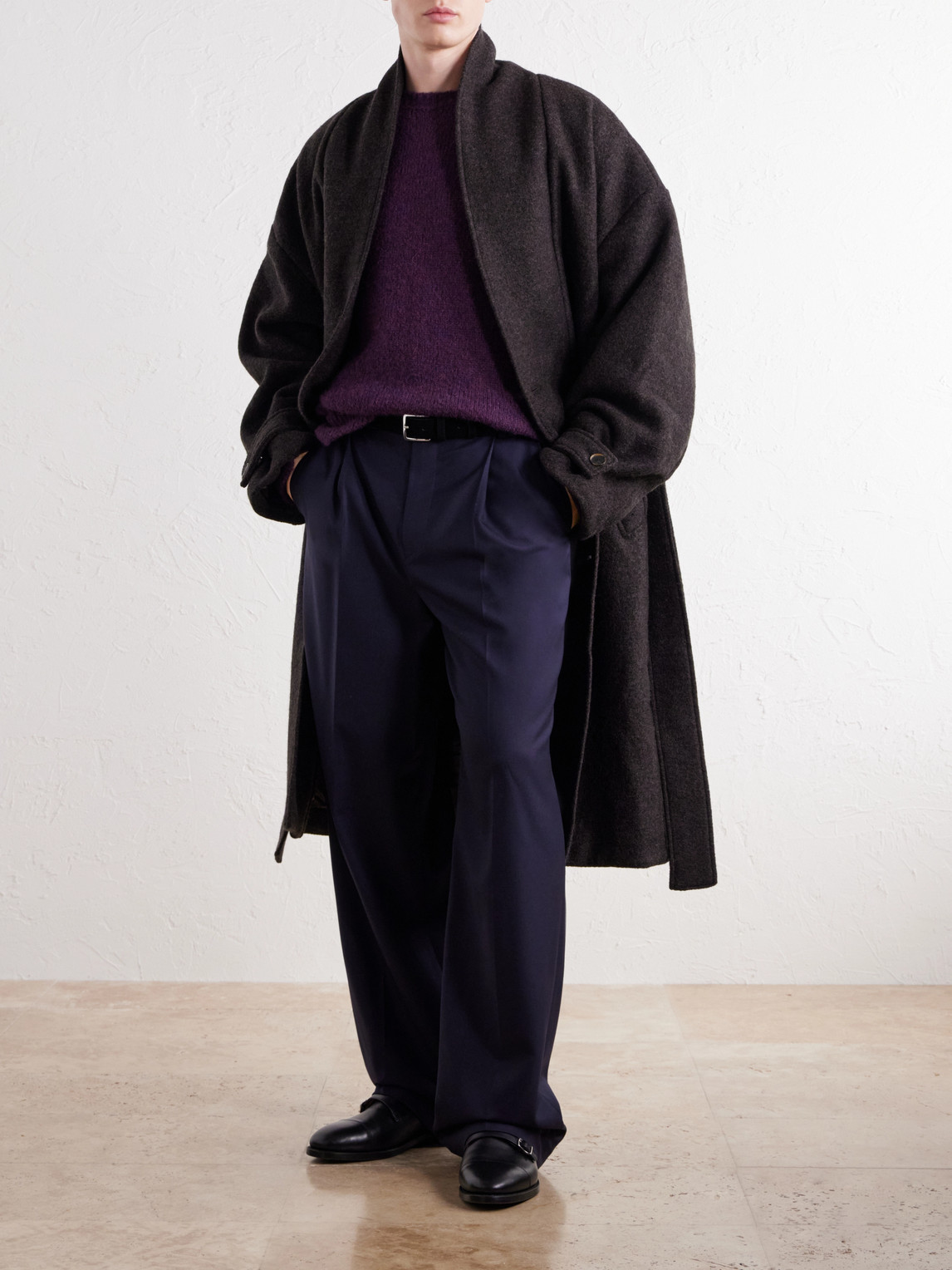Jaca Shawl-Collar Belted Virgin Wool-Felt Coat