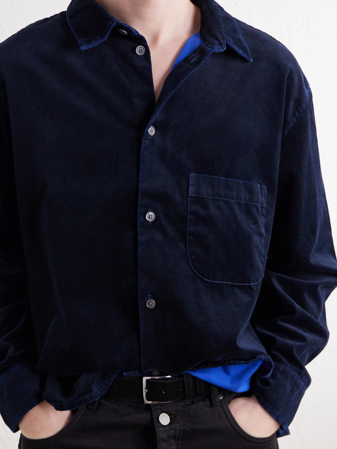 Gusto Cotton-Twill Velvet Shirt