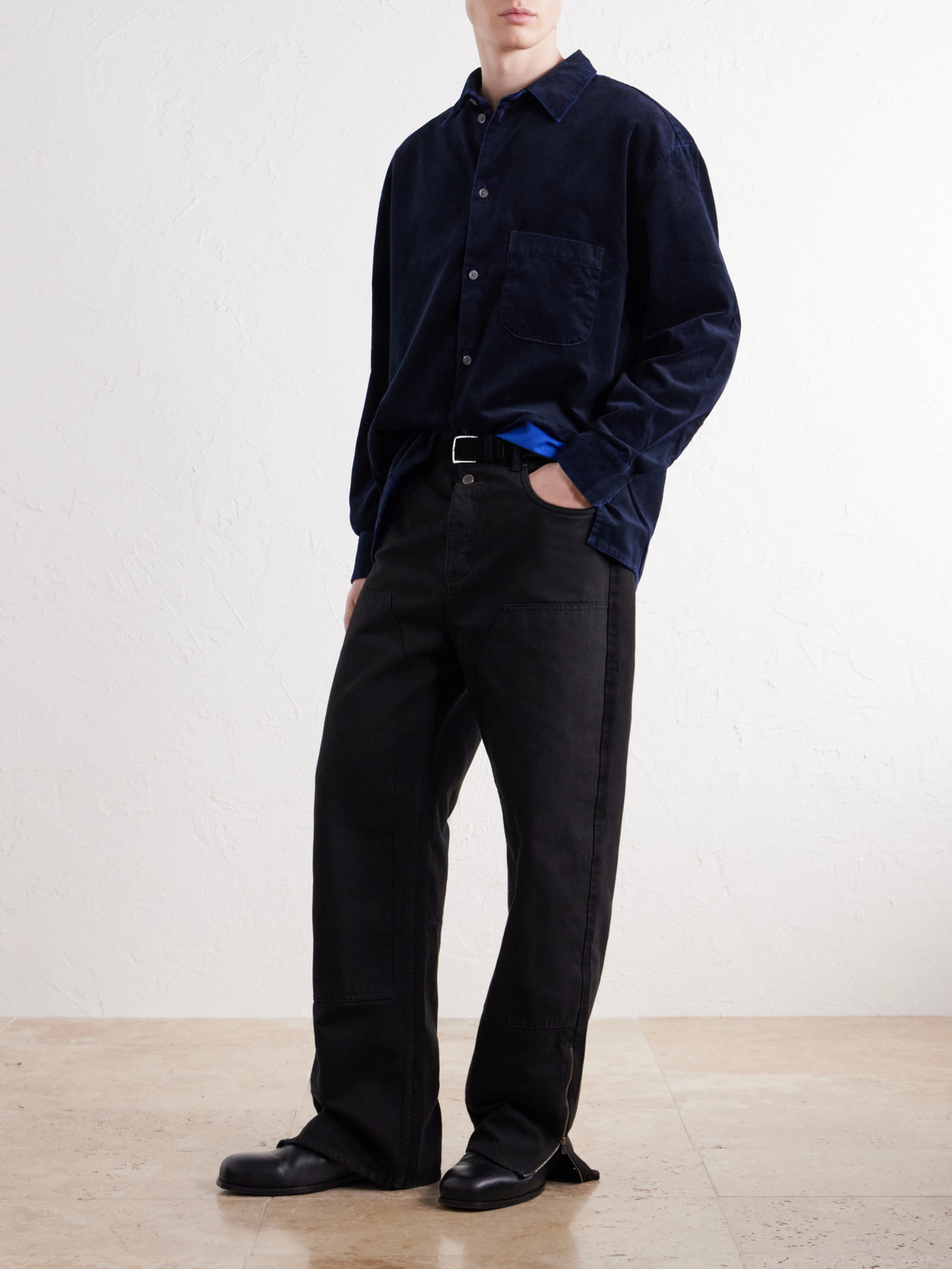 Gusto Cotton-Twill Velvet Shirt