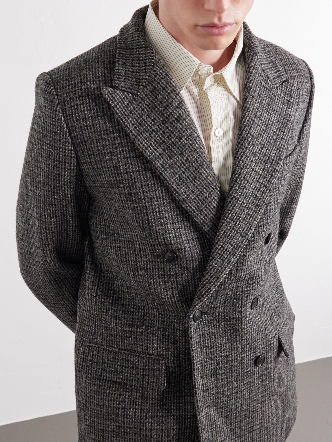 Double-Breasted Virgin Wool-Tweed Blazer