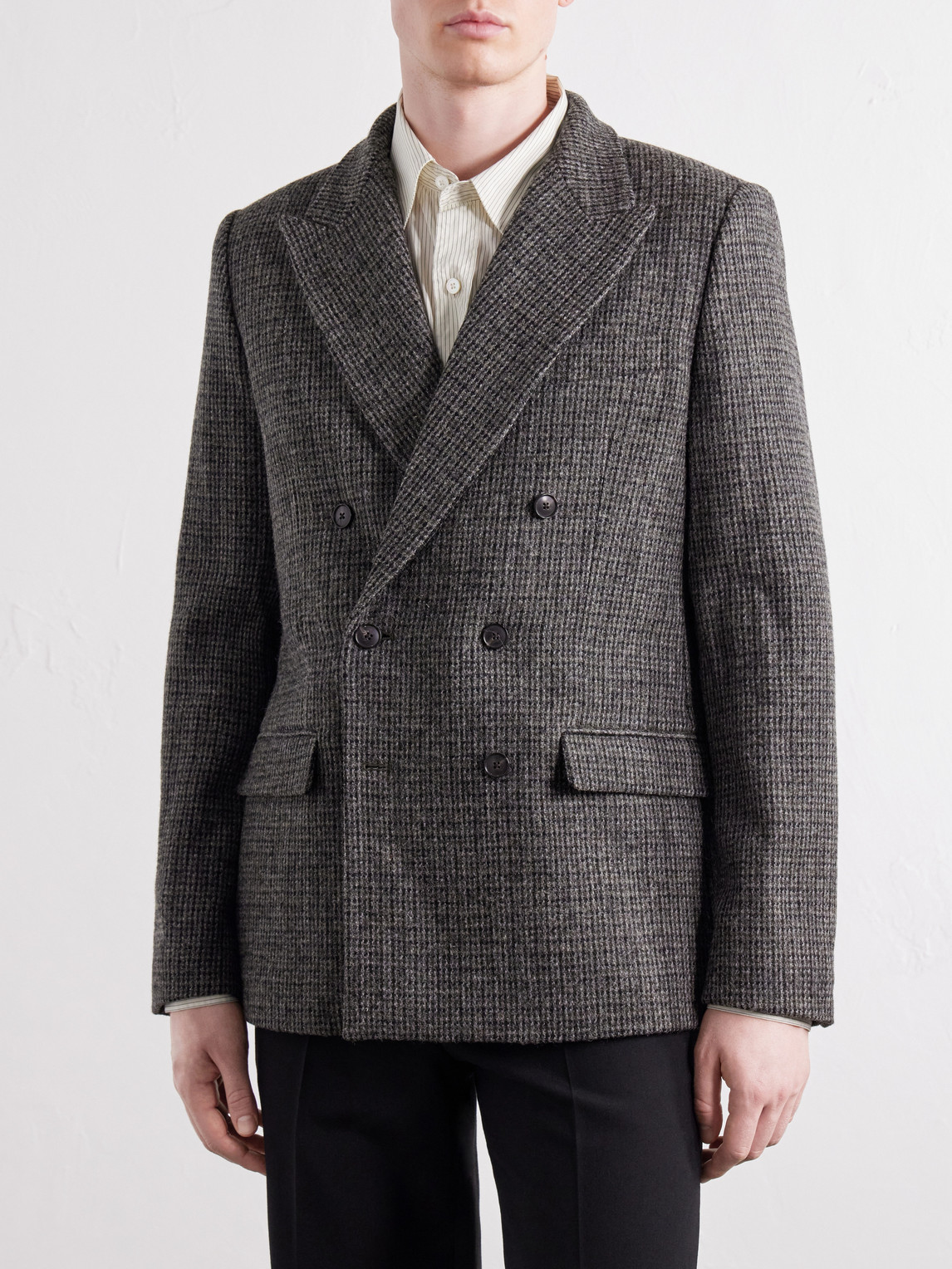 Double-Breasted Virgin Wool-Tweed Blazer