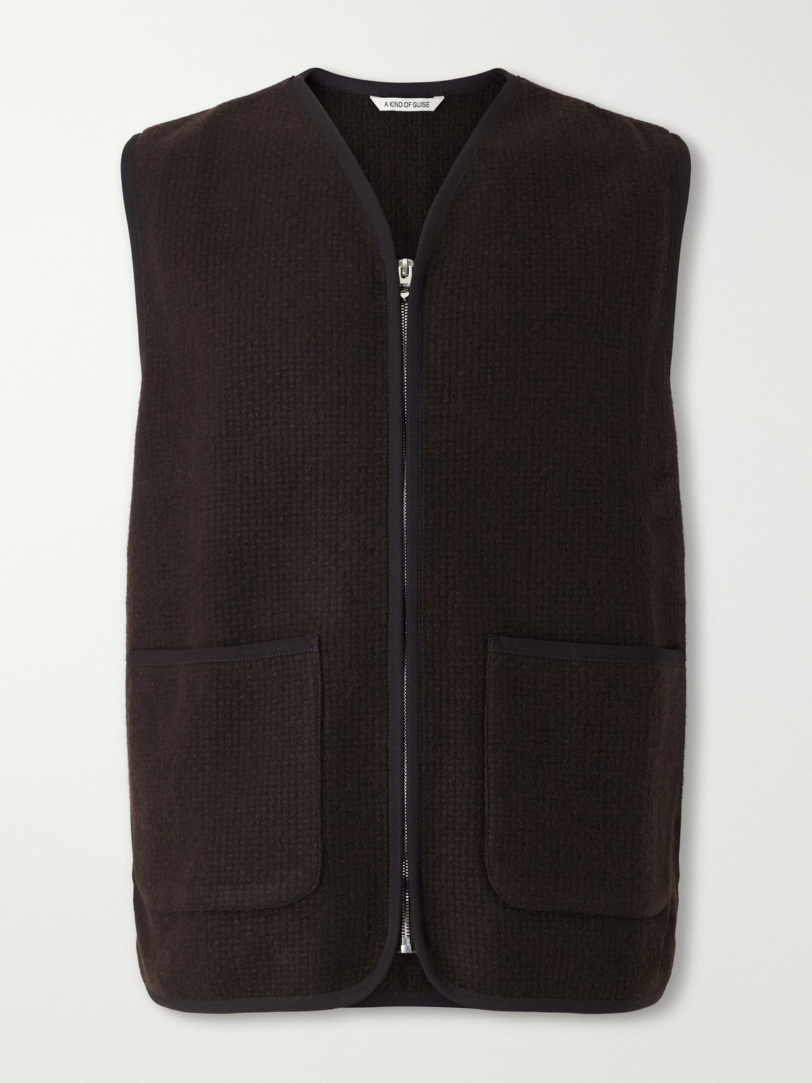 A Kind Of Guise Valur Wool Gilet In Brown