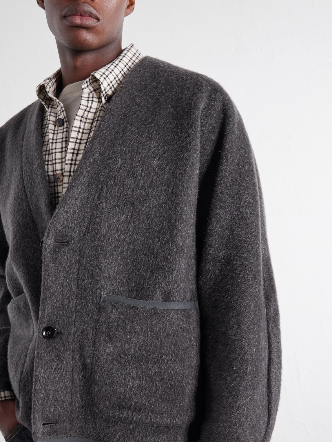Kaan Brushed Wool-Blend Cardigan