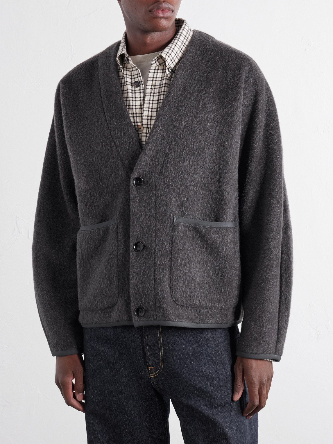Kaan Brushed Wool-Blend Cardigan