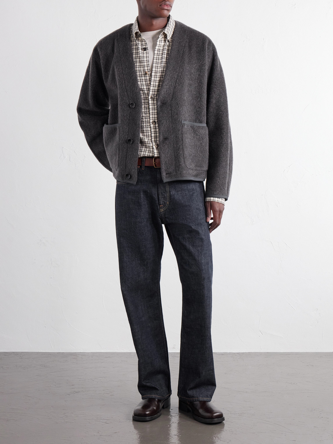 Kaan Brushed Wool-Blend Cardigan