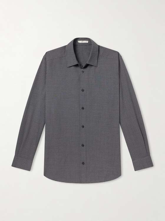 Therow Victor Checked Wool-Poplin Shirt