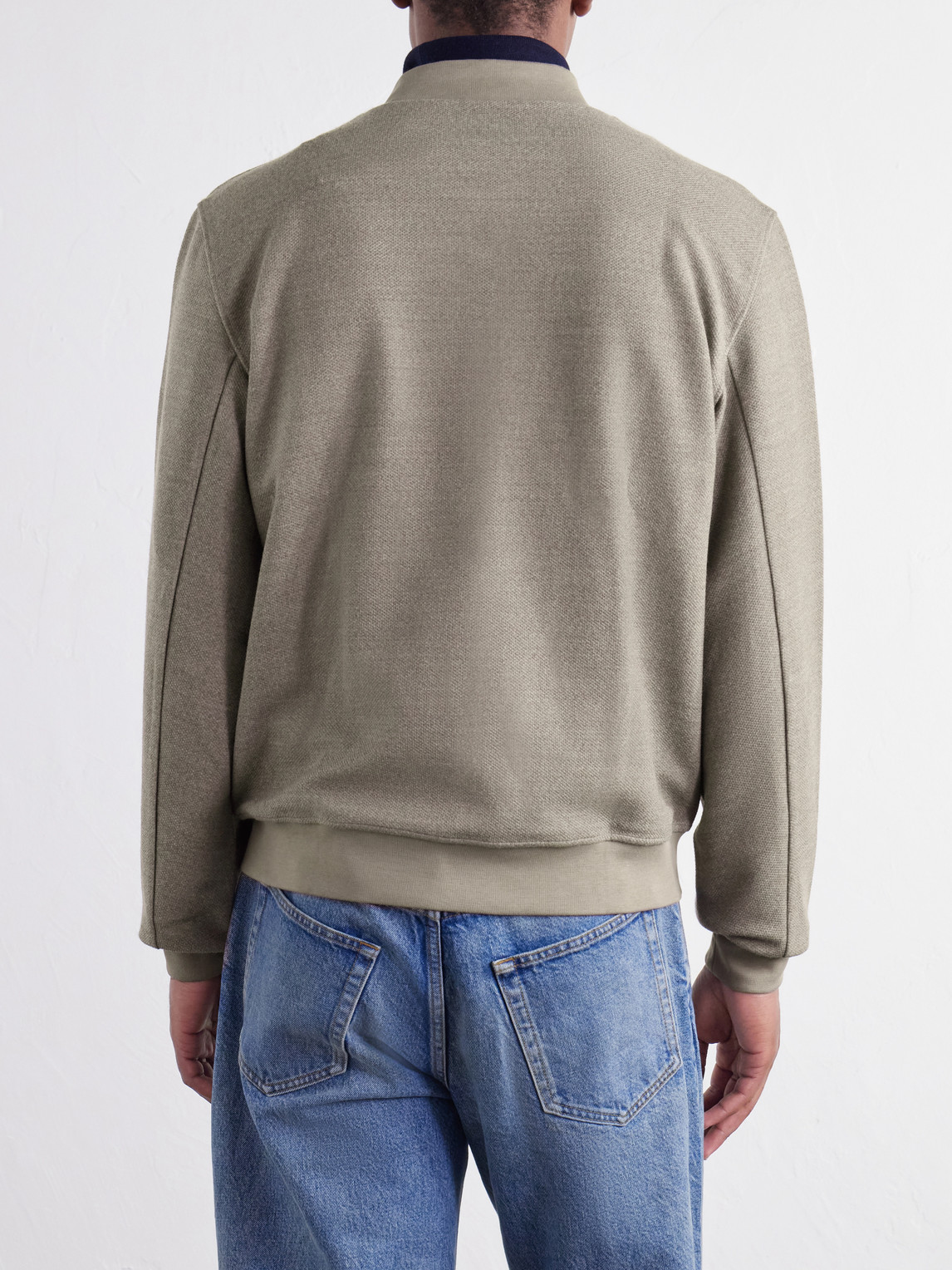 Mr P. - Wool-Blend Piqué Bomber Jacket