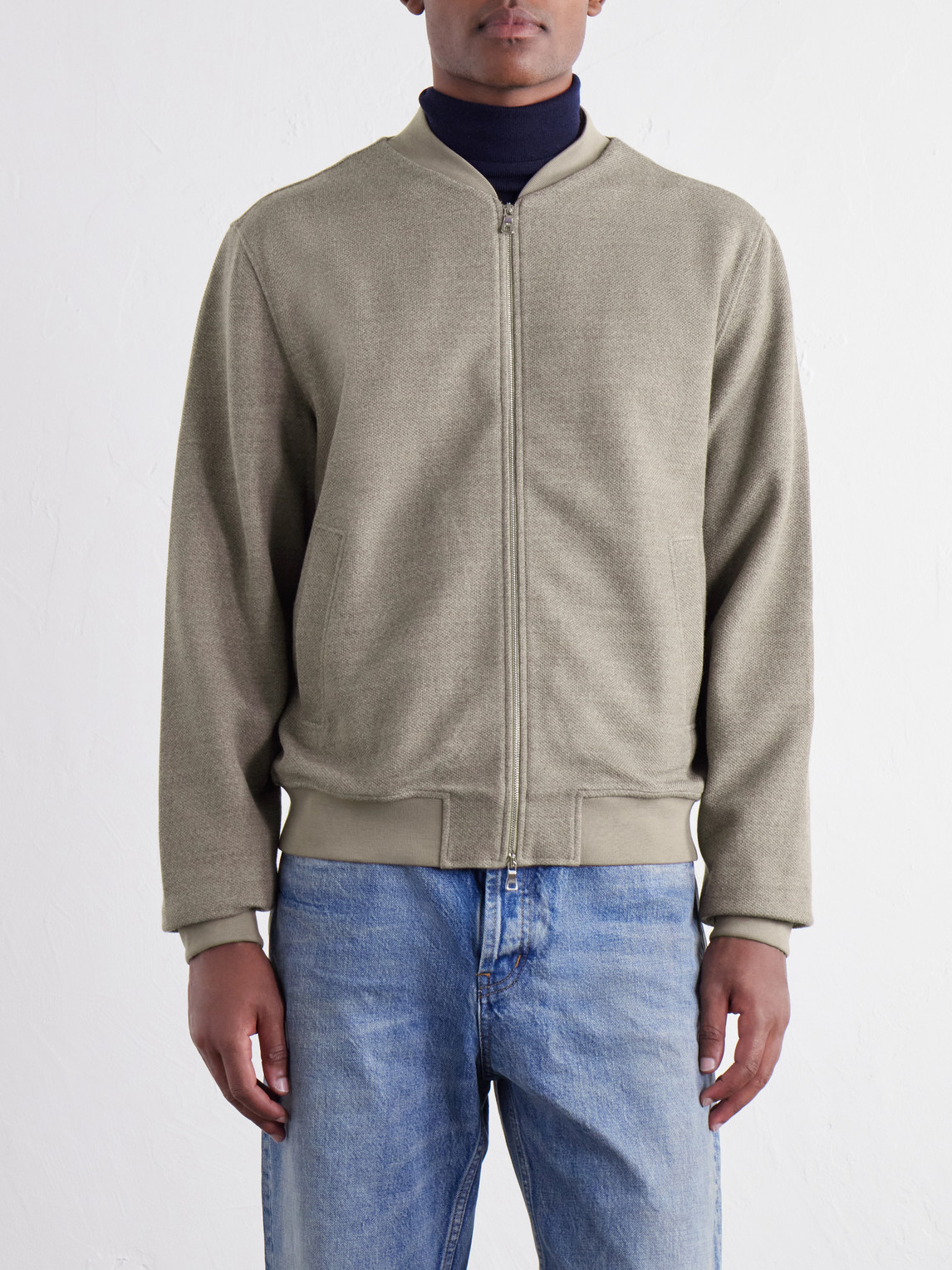 Mr P. - Wool-Blend Piqué Bomber Jacket