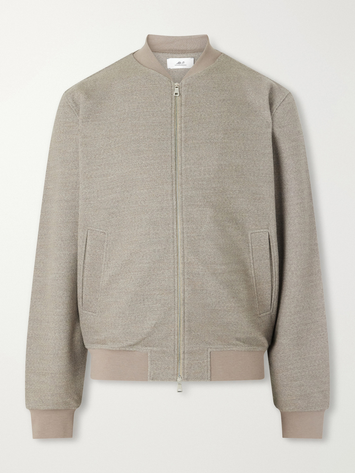 Mr P. – Wool-Blend Piqué Zip-Up Bomber Jacket