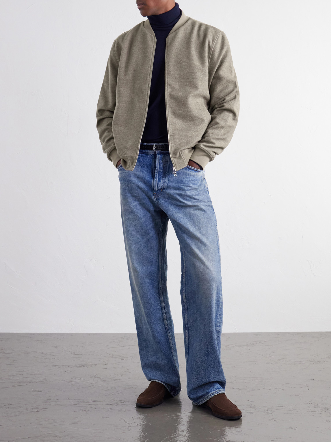 Mr P. - Wool-Blend Piqué Bomber Jacket