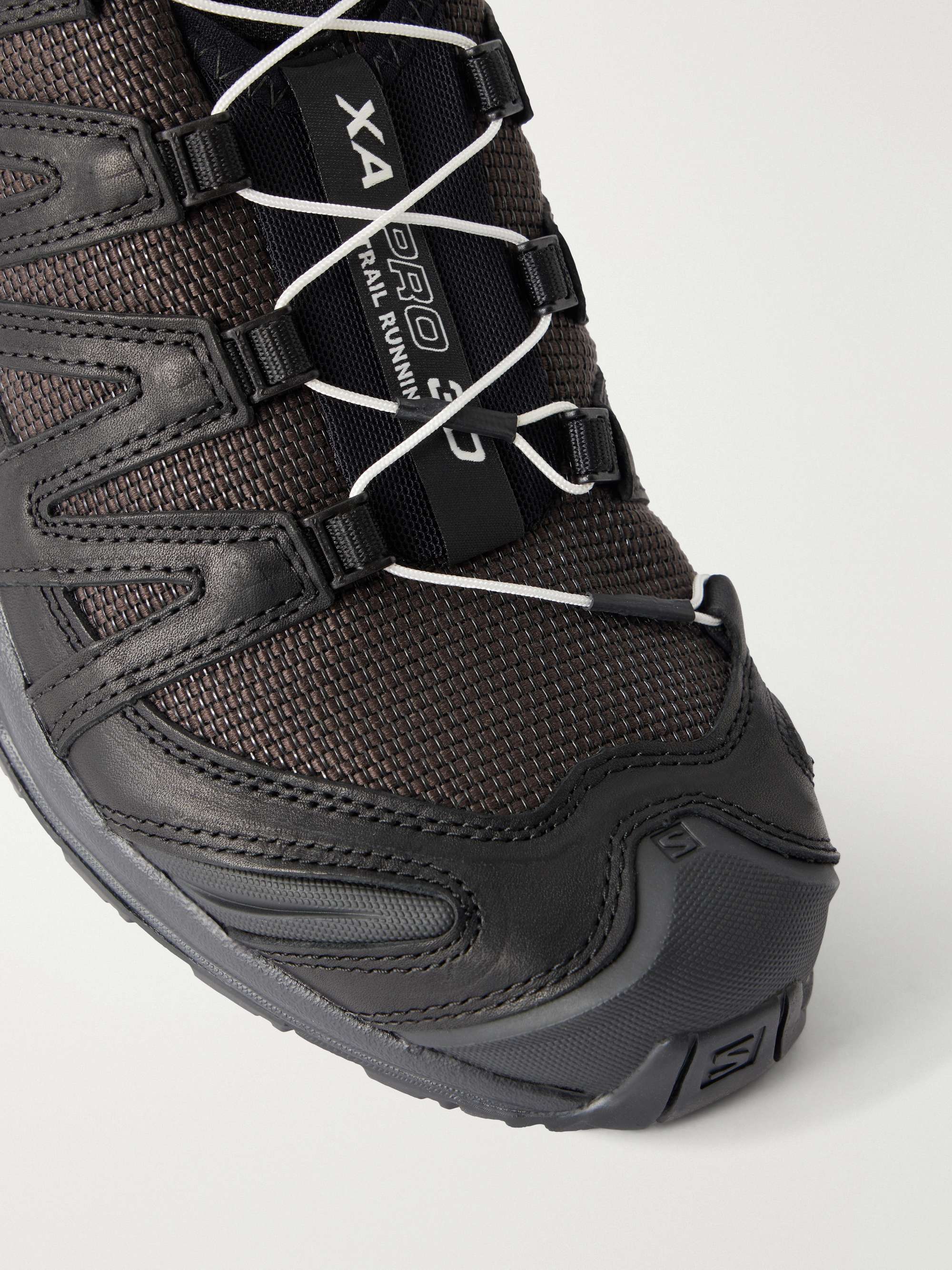 SALOMON XA Pro 3D Alpine Echoes Leather-Trimmed Mesh Sneakers for