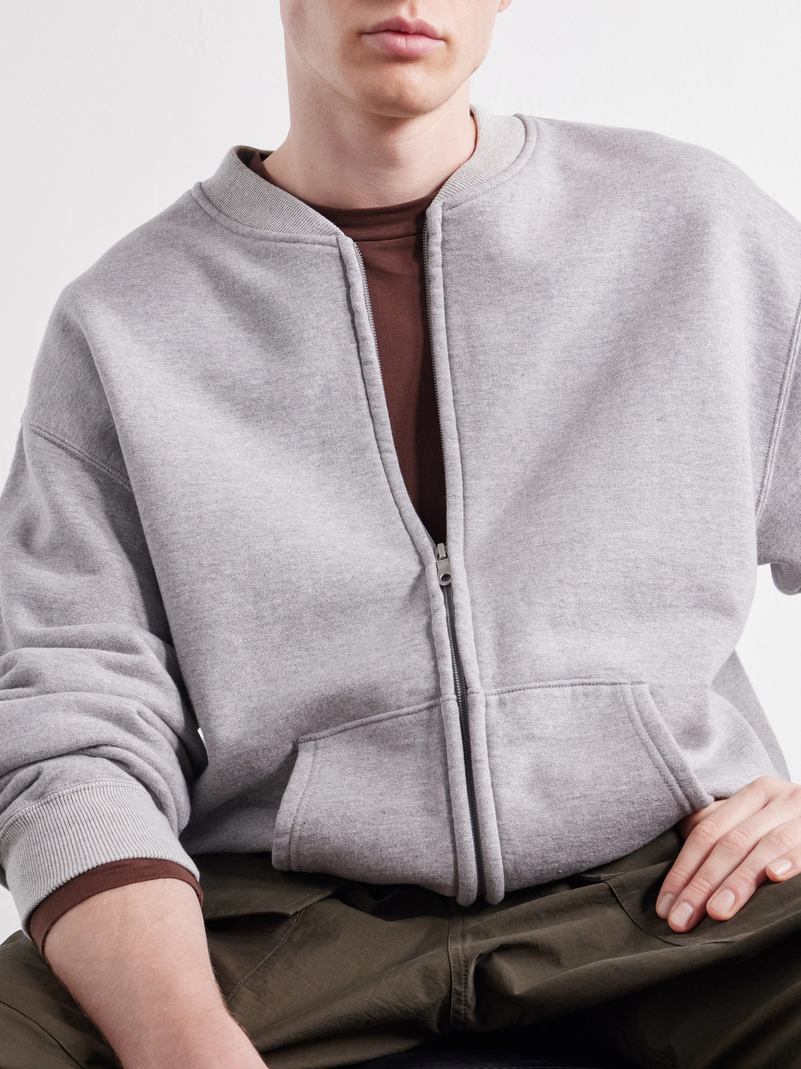 Cotton-Jersey Zip-Up Sweatshirt