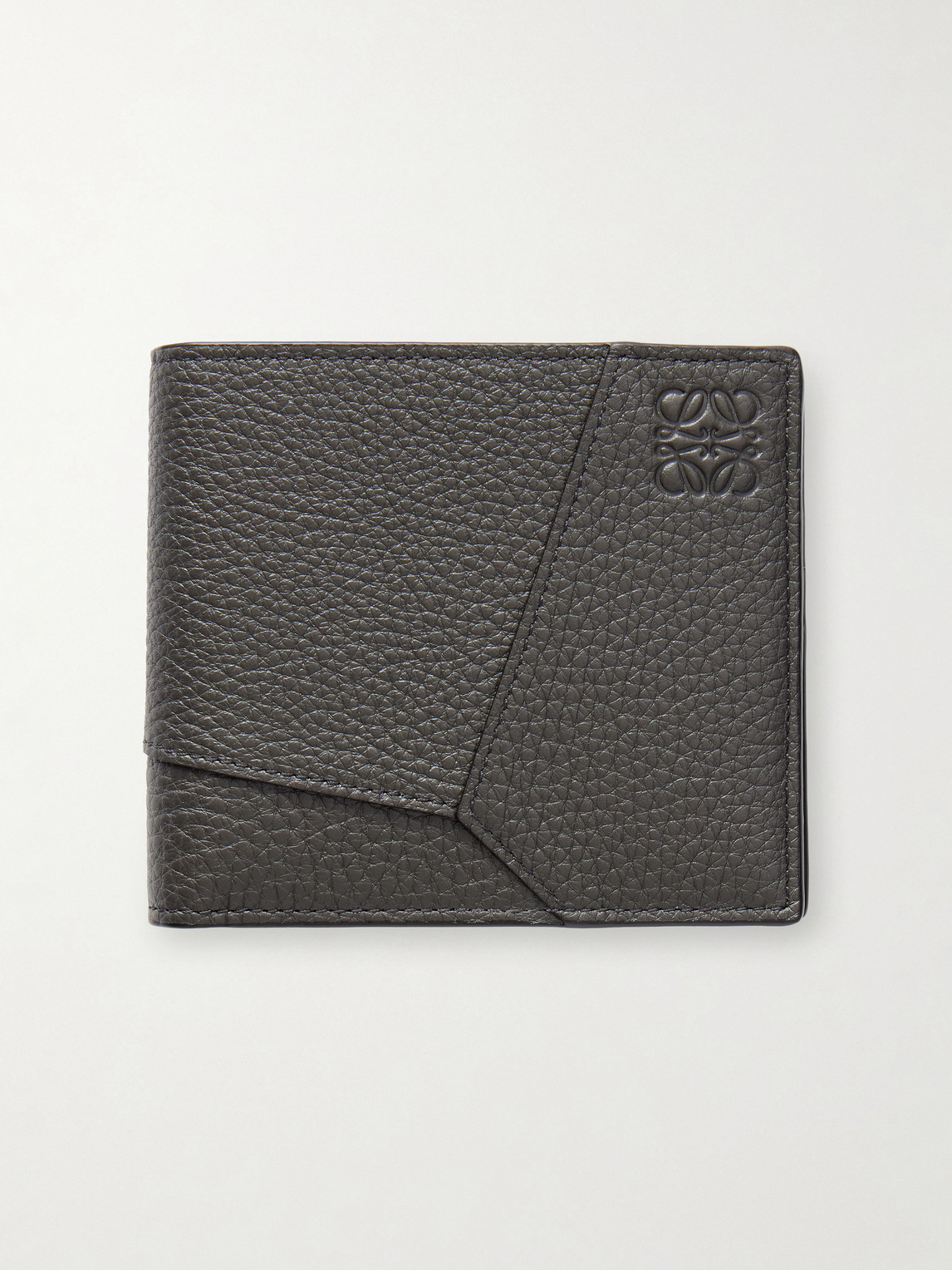 Puzzle Edge Panelled Full-Grain Leather Bifold Wallet