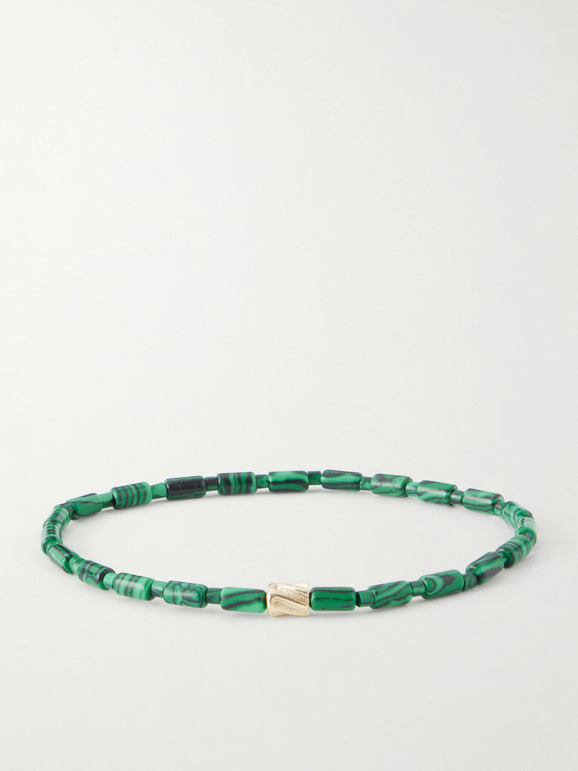 LUIS MORAIS 14-Karat Gold Agate Beaded Bracelet - Men