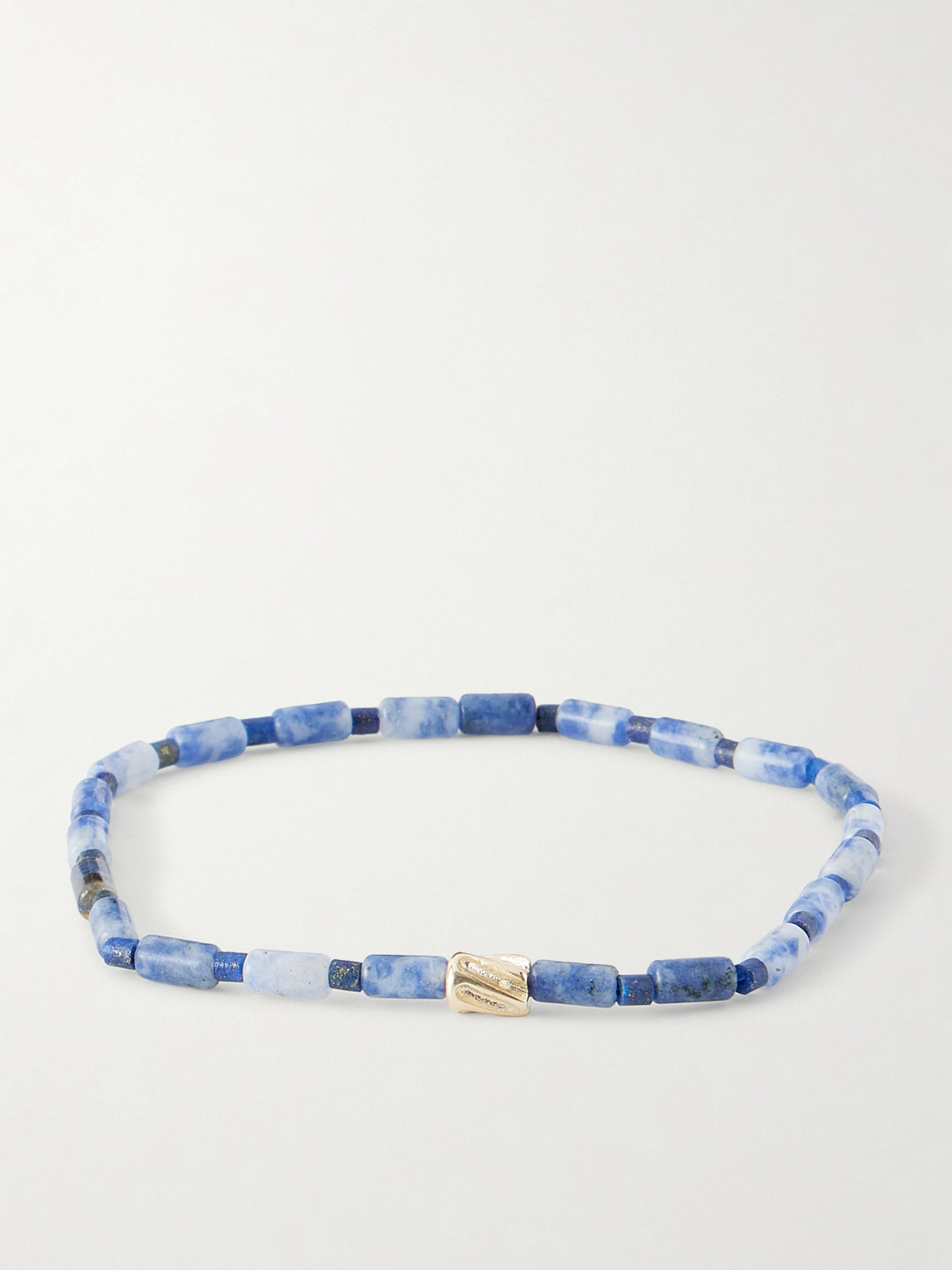 LUIS MORAIS 14-Karat Gold Glass Beaded Bracelet - Men