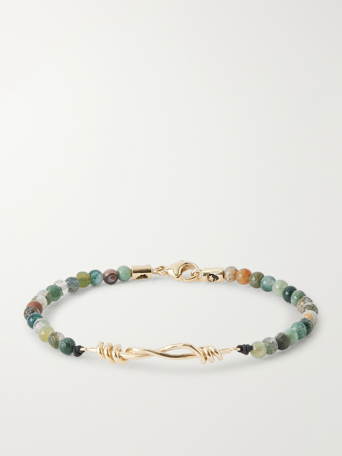 LUIS MORAIS 14-Karat Gold Agate Beaded Bracelet - Men