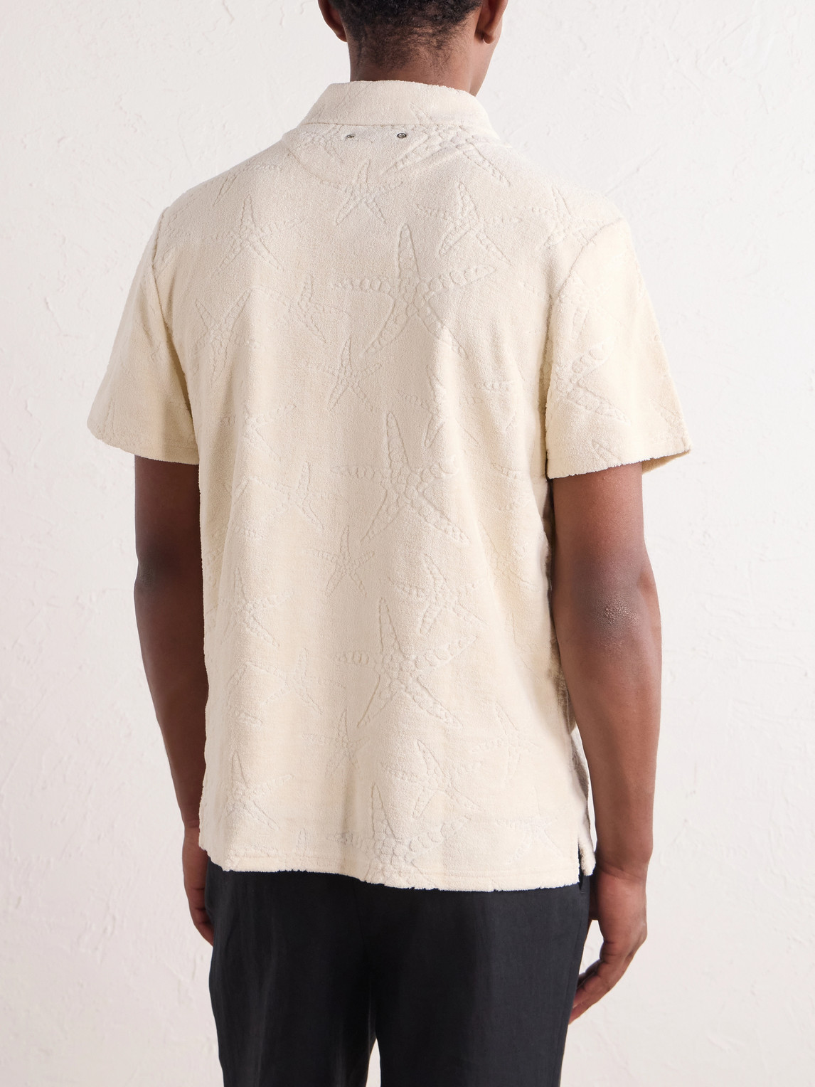 Charli Camp-Collar Organic Cotton-Blend Terry Shirt