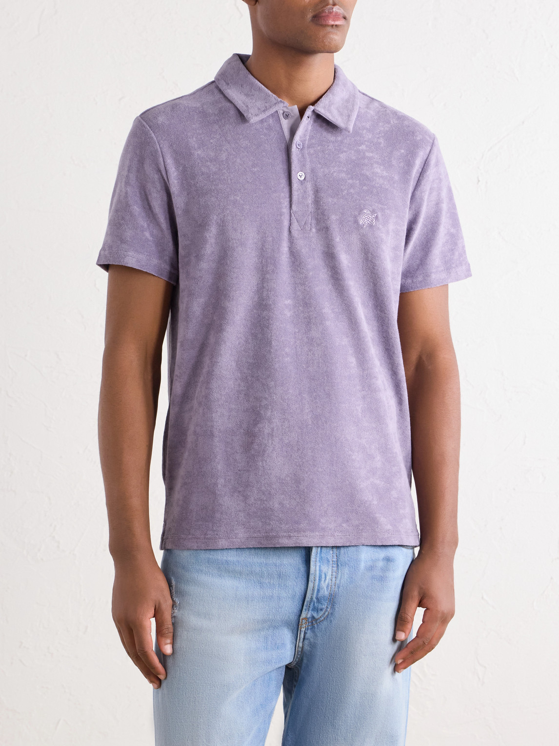 Phoenix Logo-Embroidered Organic Cotton-Blend Terry Polo Shirt