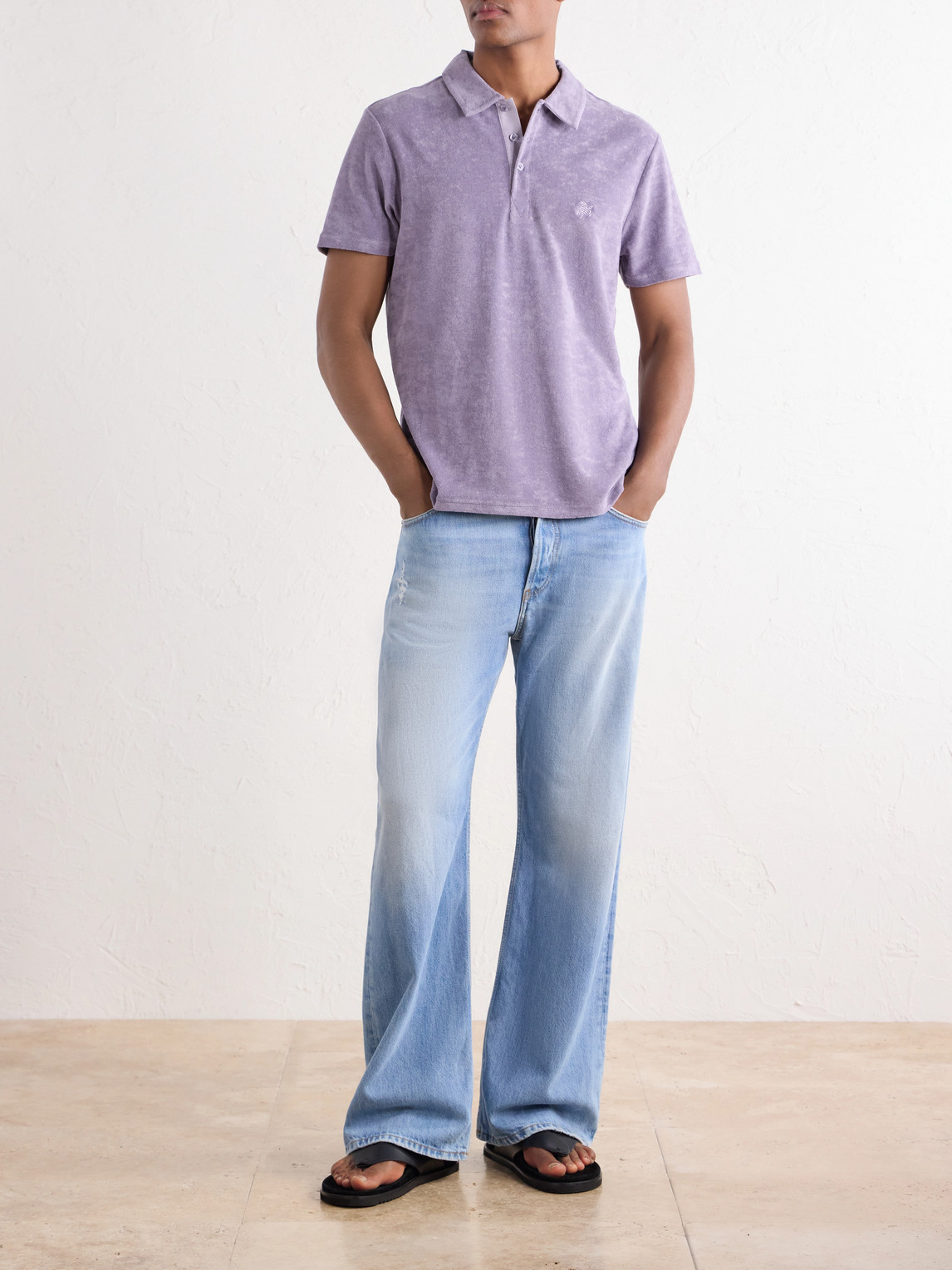 Phoenix Logo-Embroidered Organic Cotton-Blend Terry Polo Shirt