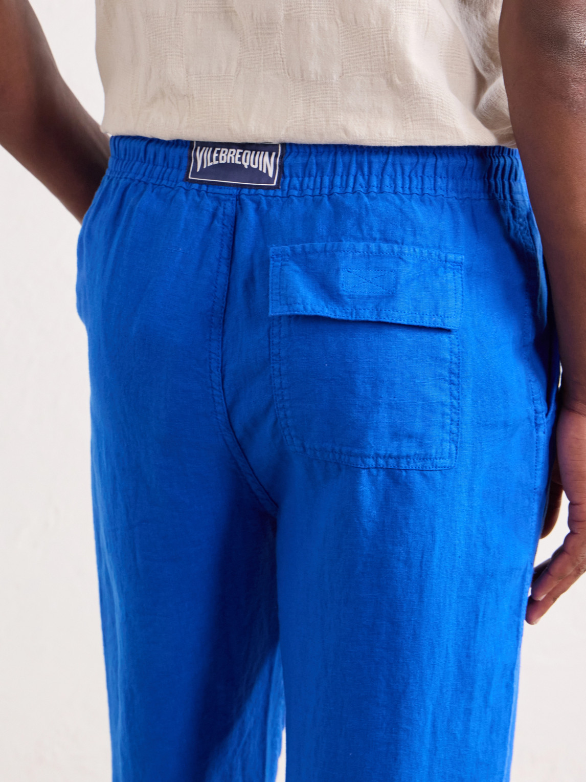 Pacha Straight-Leg Woven Linen Drawstring Trousers