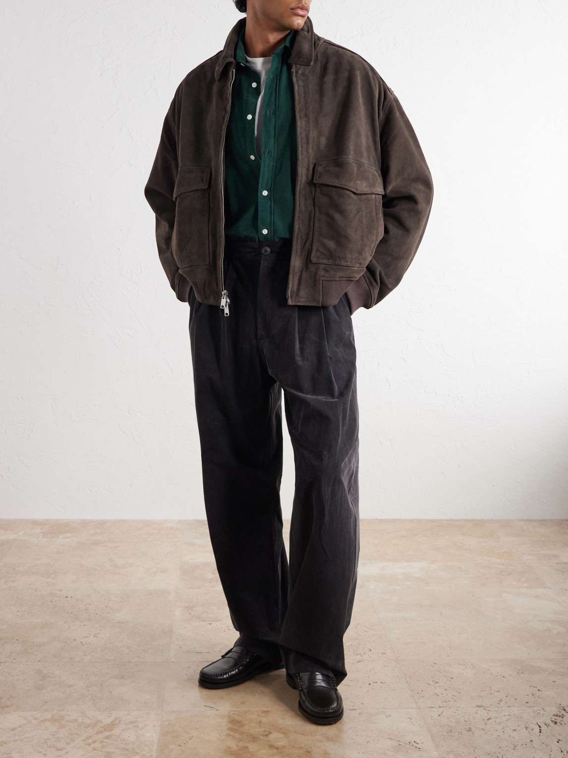 Slater Straight-Leg Cotton-Moleskin Trousers
