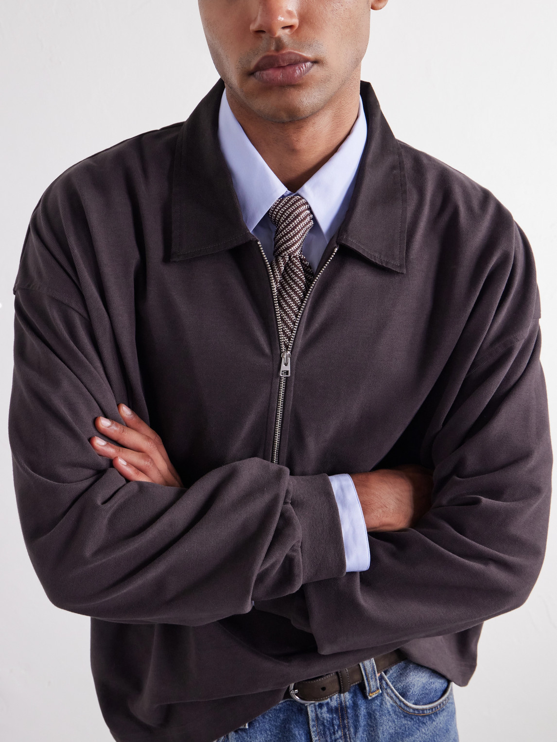 Darius Cotton-Jersey Half-Zip Polo Shirt