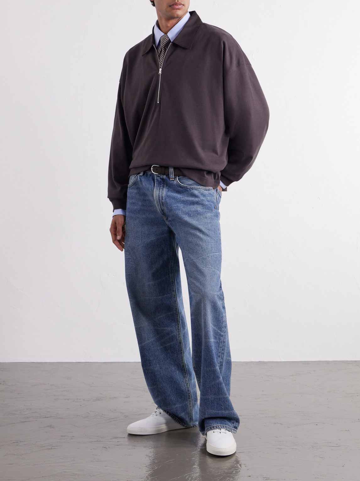 Darius Cotton-Jersey Half-Zip Polo Shirt