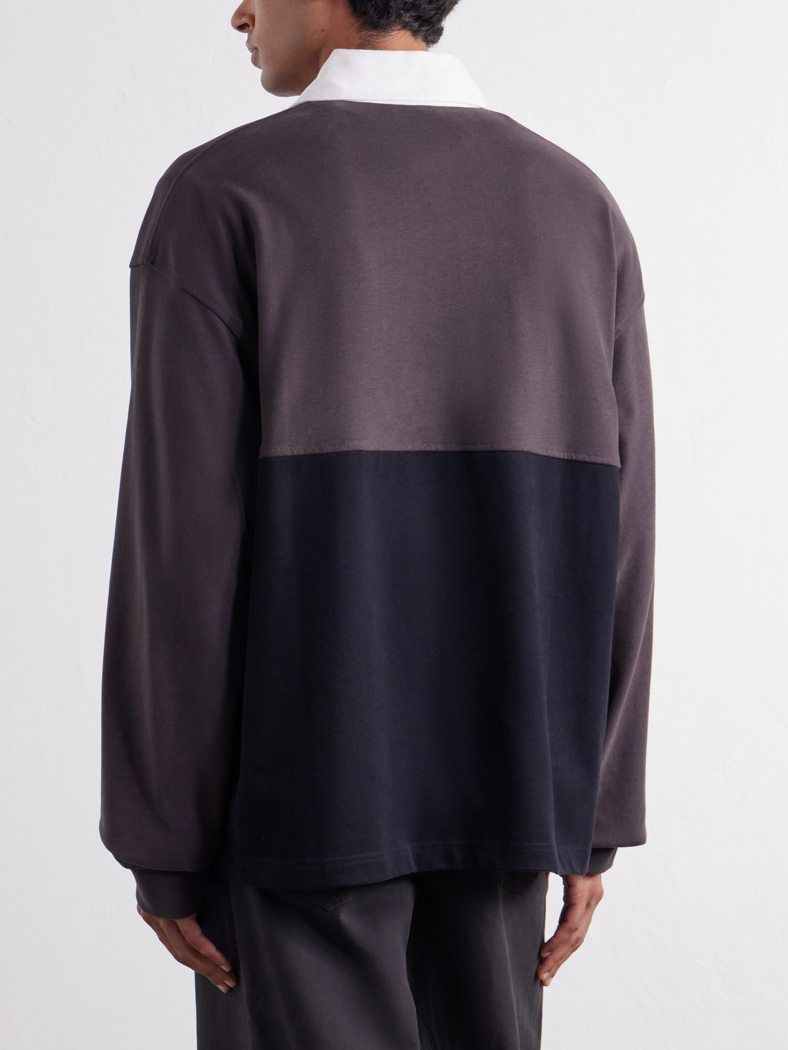 Colour-Block Cotton-Jersey Polo Shirt