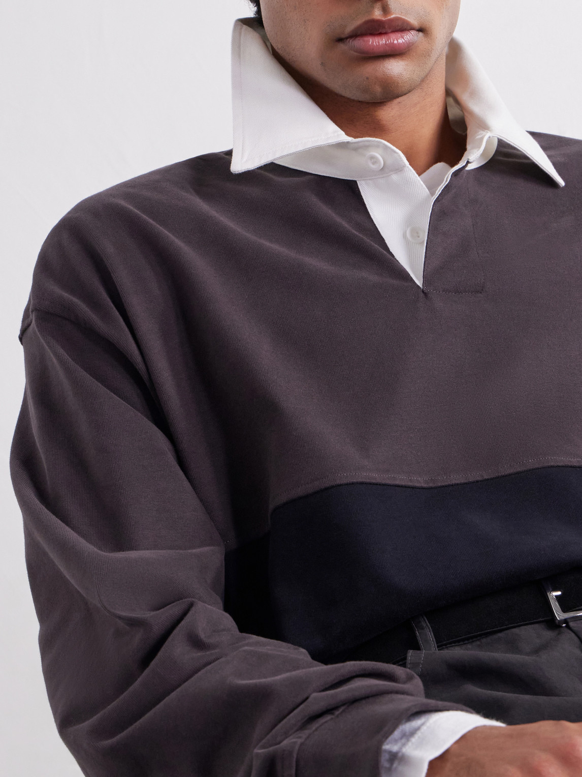 Colour-Block Cotton-Jersey Polo Shirt