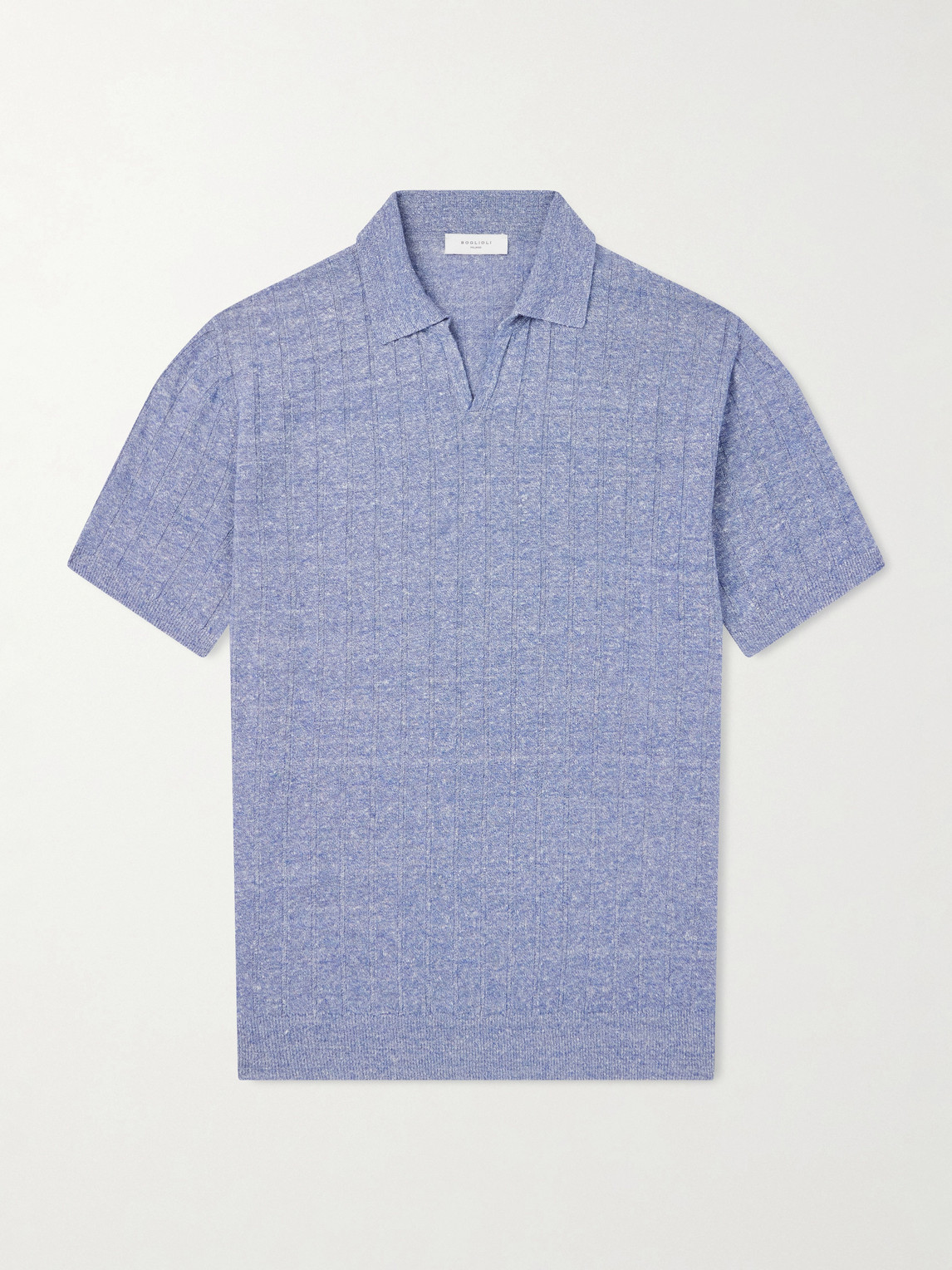 Boglioli Ribbed Linen and Cotton-Blend Polo Shirt - Men