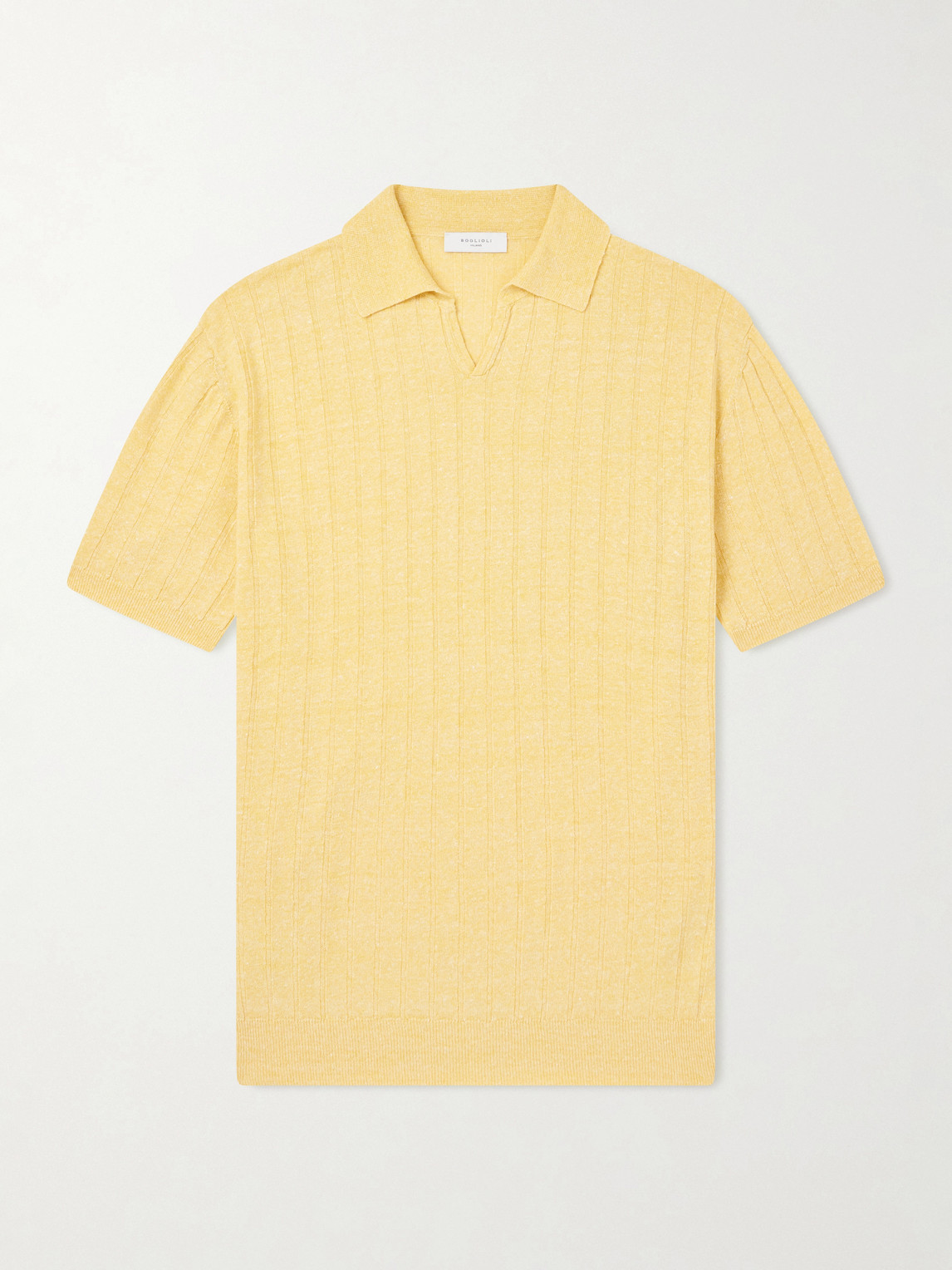 Boglioli Ribbed Linen and Cotton-Blend Polo Shirt - Men