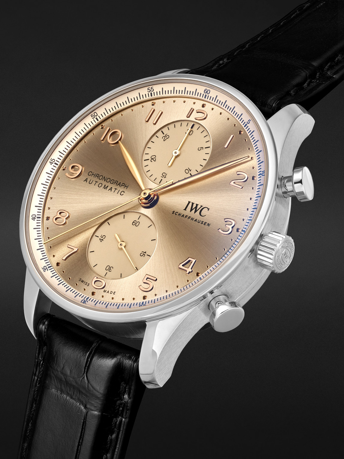  Iwc Schaffhausen - Portugieser Automatic Chronograph 41mm Stainless Steel And Alligator Watch, Ref. No. Iw371624 - Men - Gold 