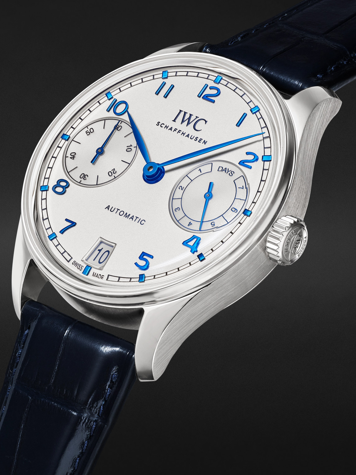 Iwc Schaffhausen - Portugieser Automatic Chronograph 41mm Stainless Steel And Alligator Watch, Ref. No. Iw501702 - Men - White 