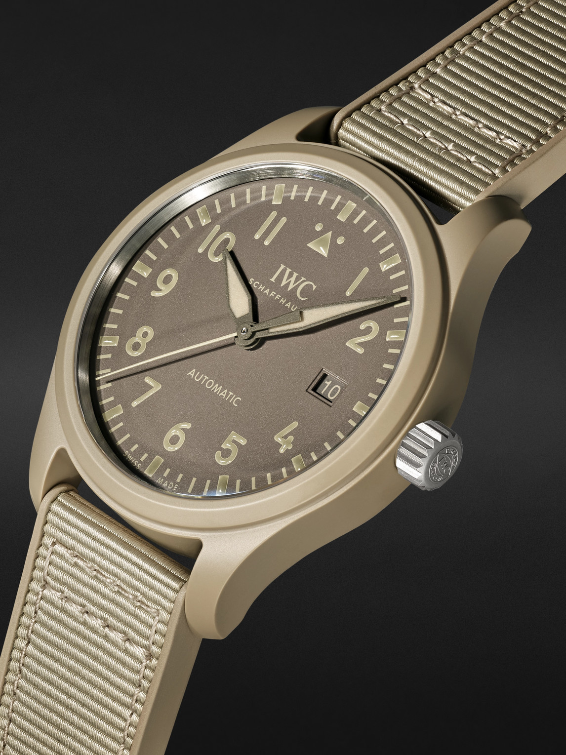  Iwc Schaffhausen - Pilot's Top Gun Mojave Desert Automatic 41mm Ceramic, Rubber And Grosgrain Watch, Ref. No.: Iw328106 - Men - Brown 