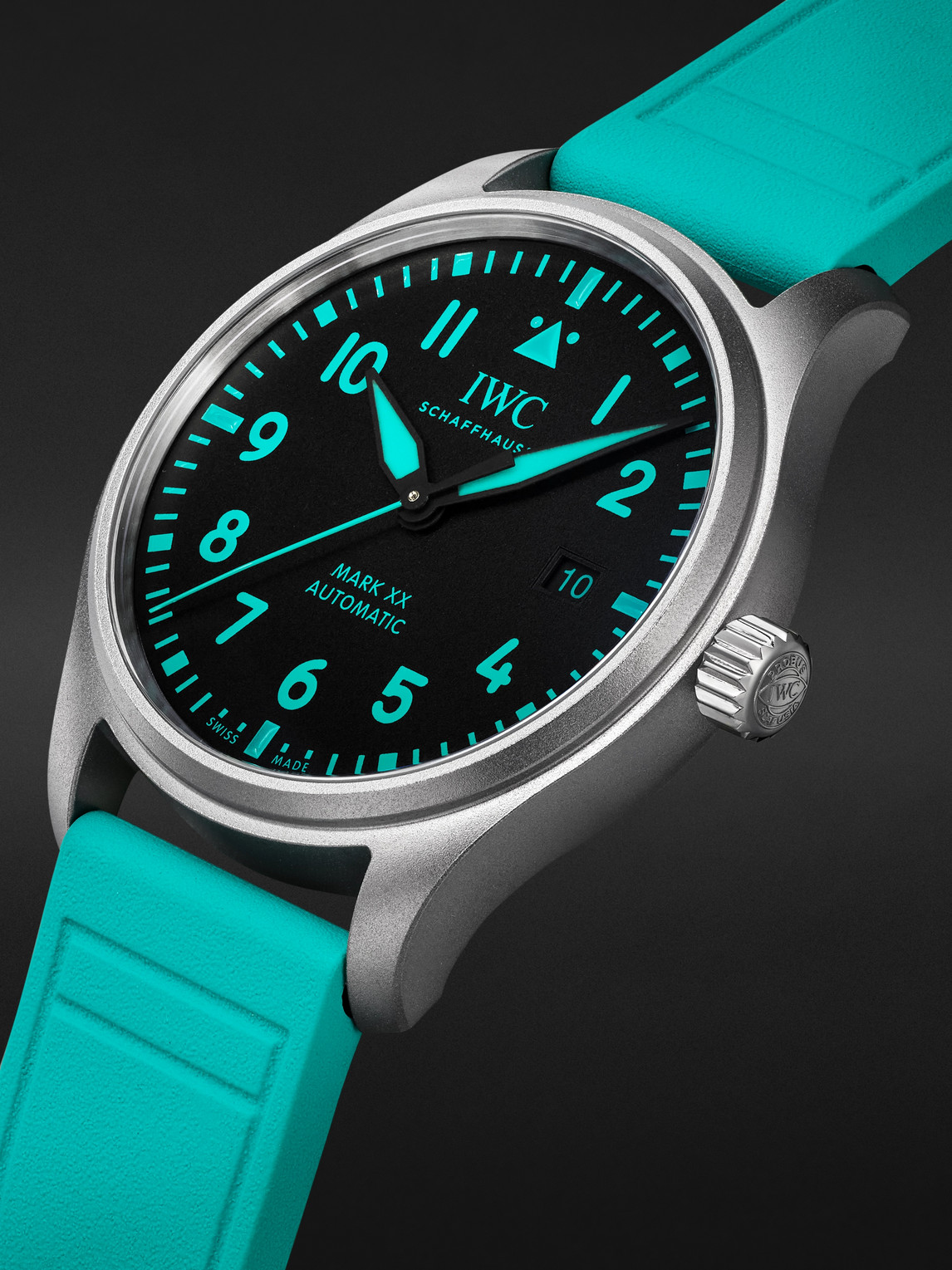  Iwc Schaffhausen - Mercedes-amg Petronas Formula One™ Team Pilot's Mark Xx Automatic 40mm Titanium And Rubber Watch, Ref. No. Iw328210 - Men - Blue 