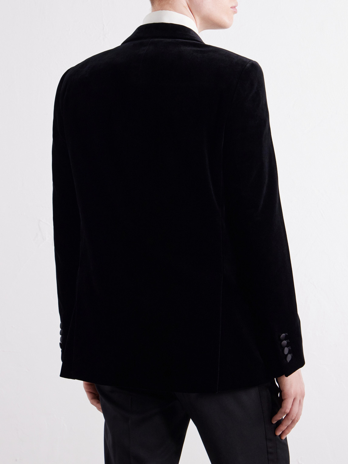 Grosgrain-Trimmed Cotton-Velvet Tuxedo Jacket