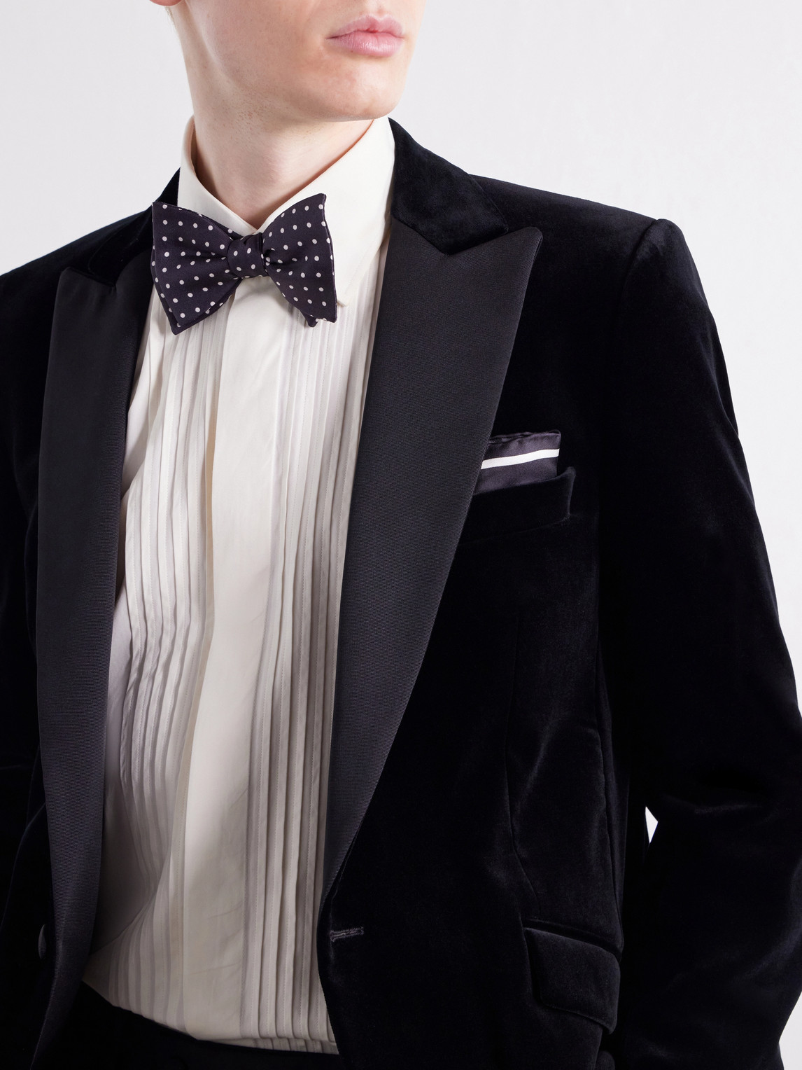 Grosgrain-Trimmed Cotton-Velvet Tuxedo Jacket