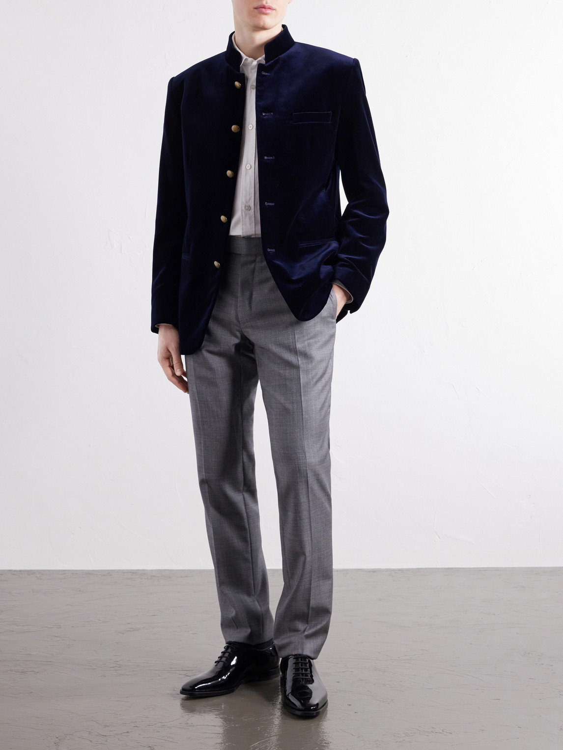 Nehru Cotton-Velvet Blazer