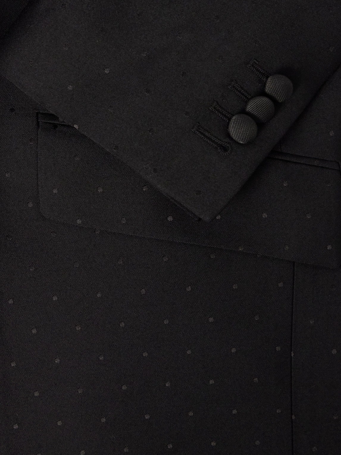 Polka-Dots Wool And Silk-Blend Tuxedo Jacket