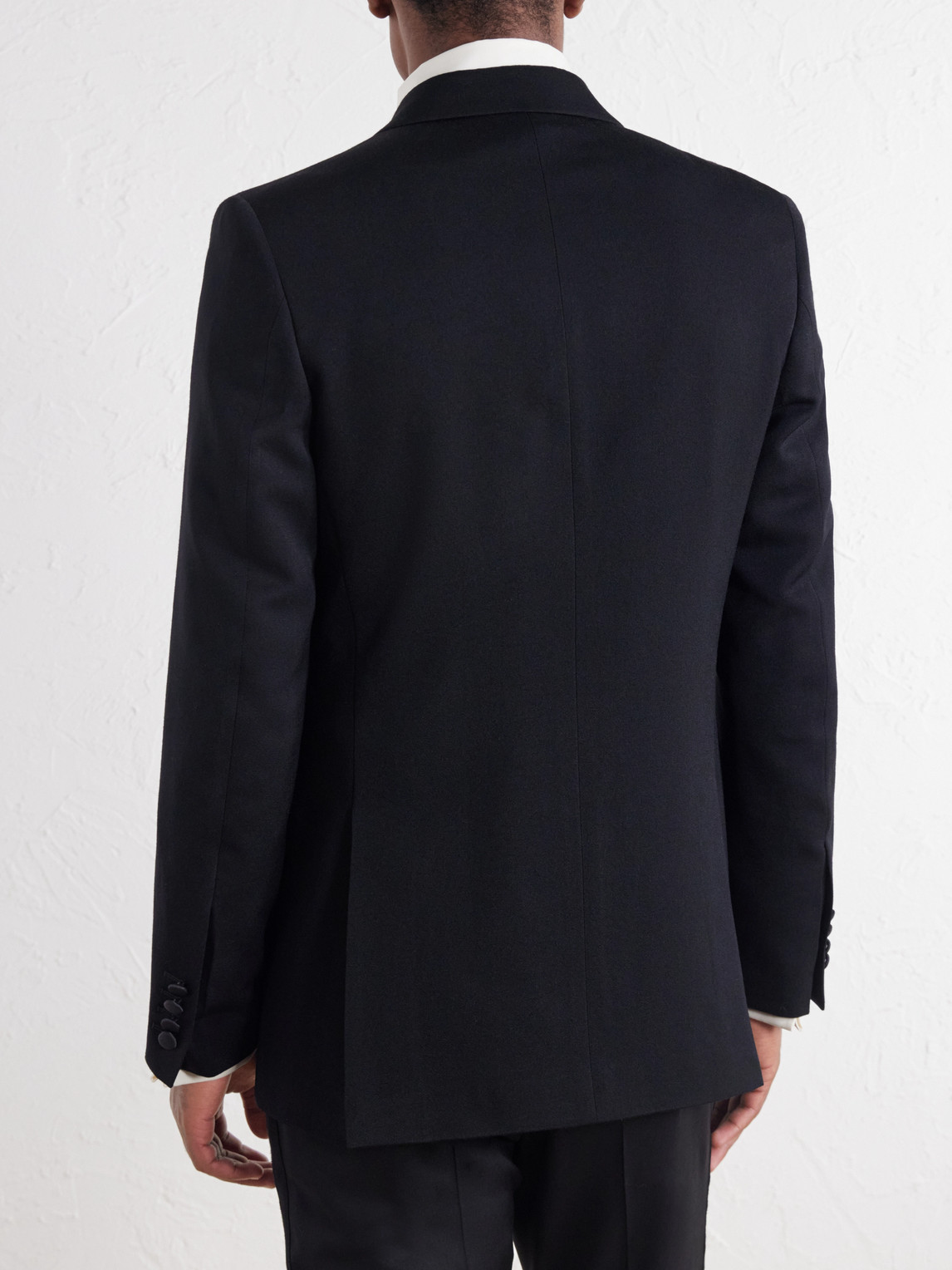 Grosgrain-Trimmed Double-Breasted Wool Tuxedo Jacket