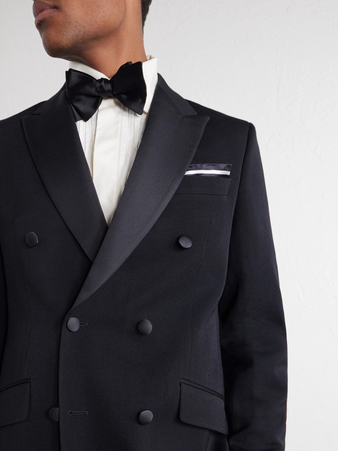 Grosgrain-Trimmed Double-Breasted Wool Tuxedo Jacket
