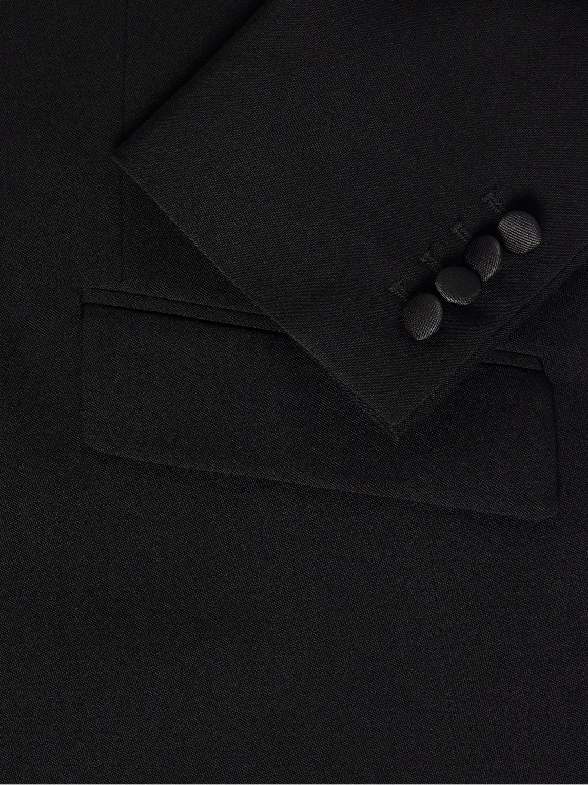 Grosgrain-Trimmed Double-Breasted Wool Tuxedo Jacket