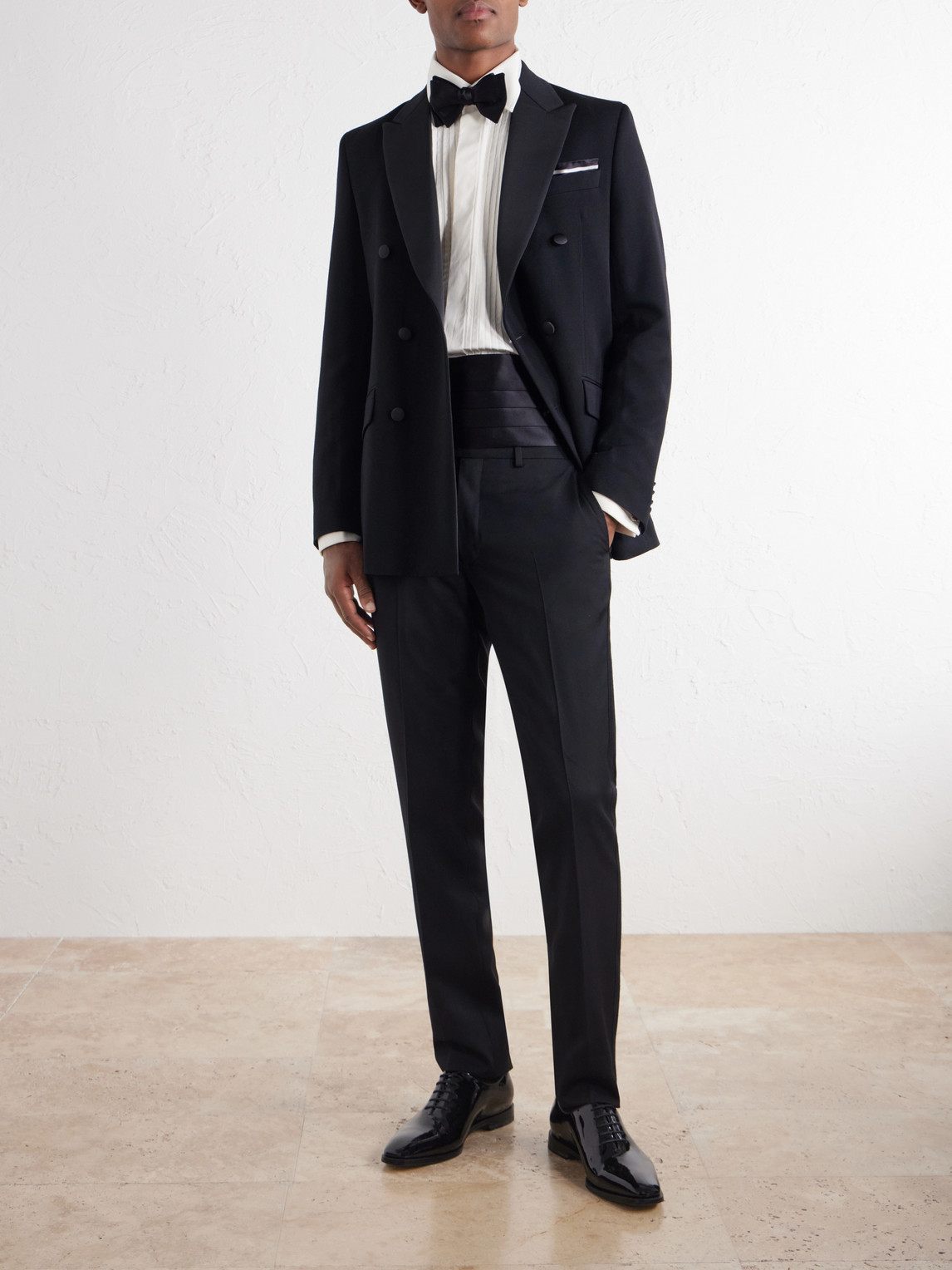 Grosgrain-Trimmed Double-Breasted Wool Tuxedo Jacket