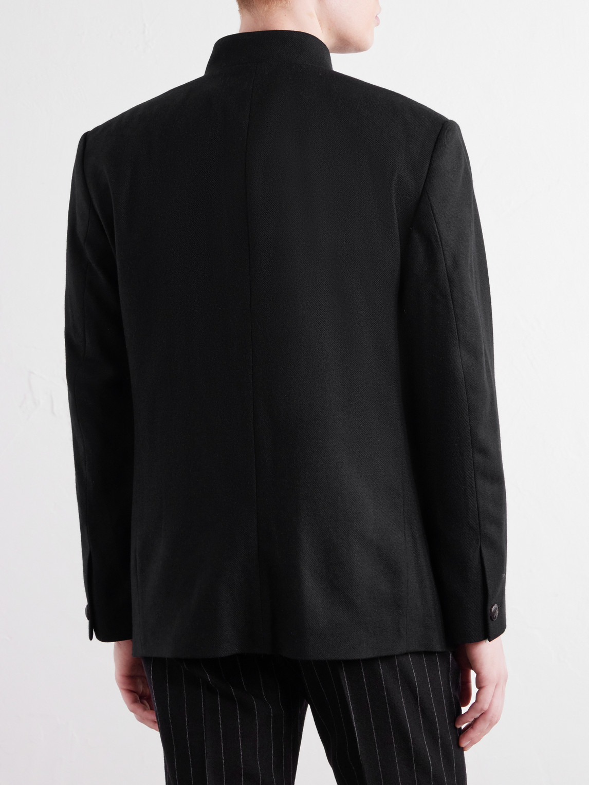 Nehru Recycled Cashmere-Twill Blazer