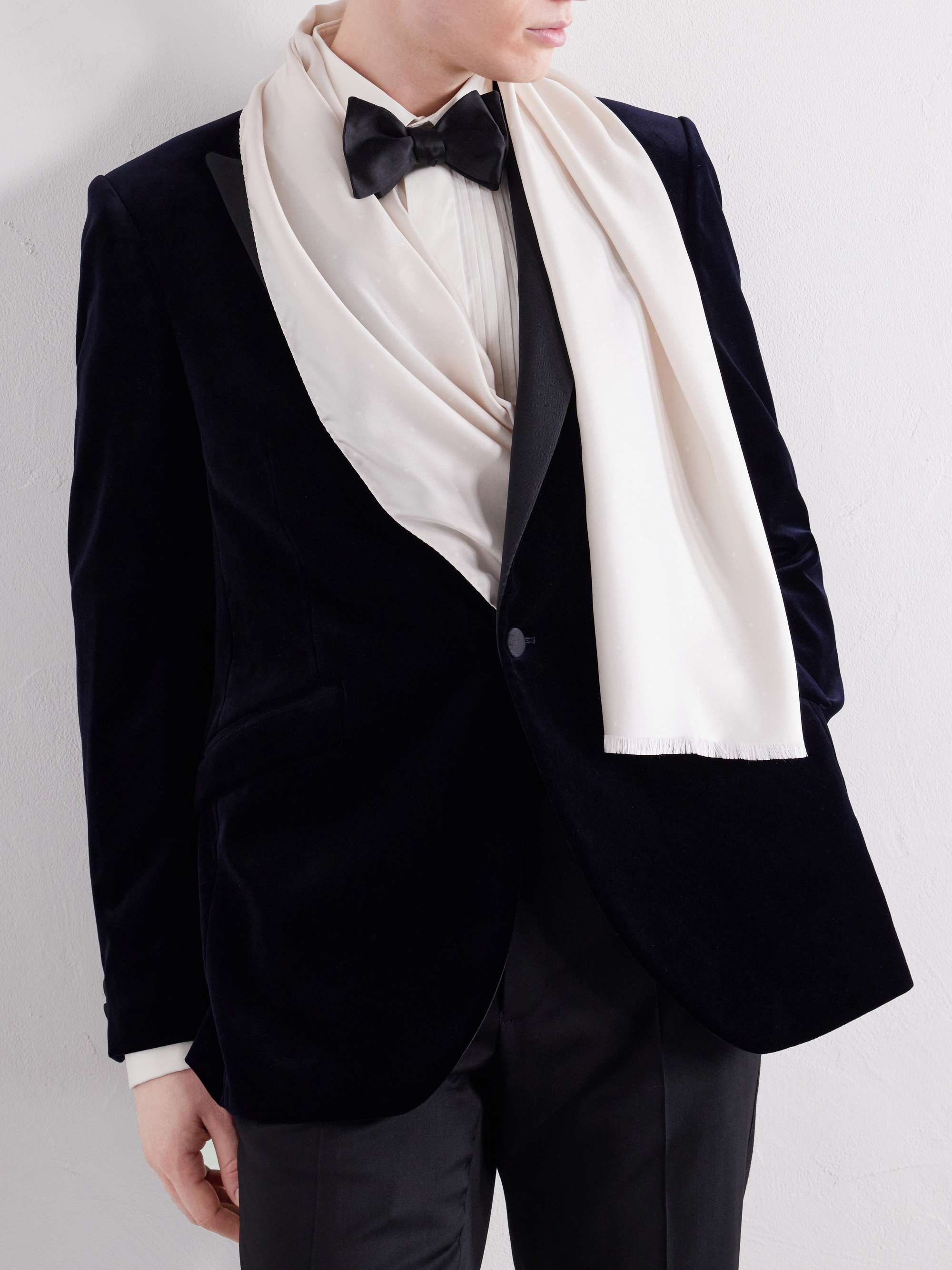 FAVOURBROOK Recycled Wool and Silk-Blend Jacquard Scarf